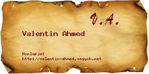 Valentin Ahmed névjegykártya